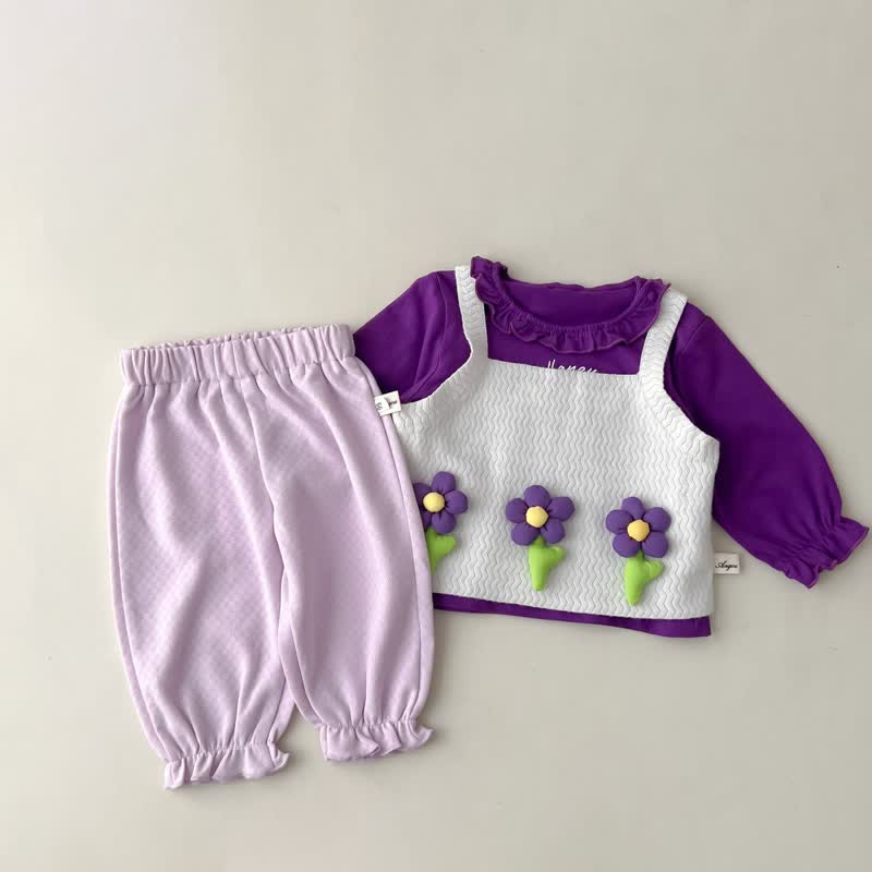 HONEY Baby Flower Tank Top Pant Shirt