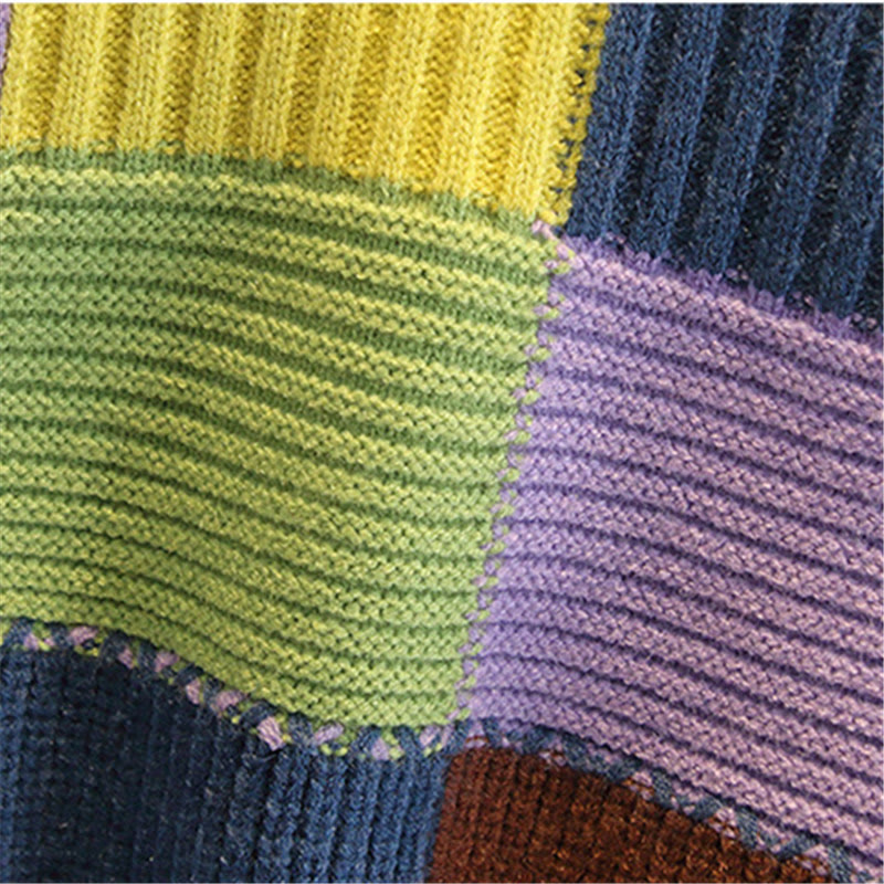 Toddler Boy Multicolor Plaid Loose Sweater