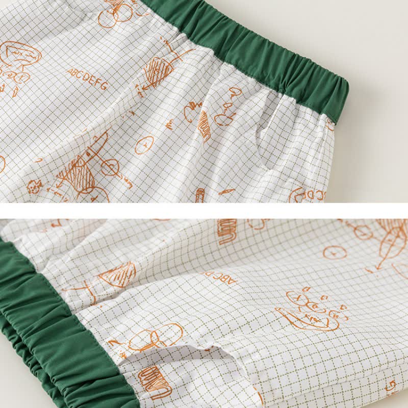 Toddler Plaid Graffiti Pajamas Set