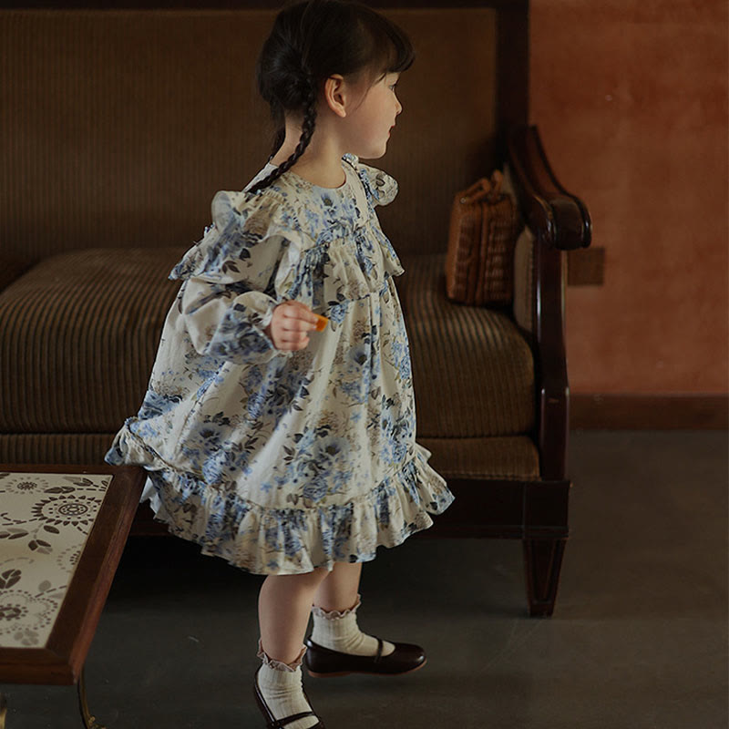 Toddler Girl Vintage Lace Floral Dress