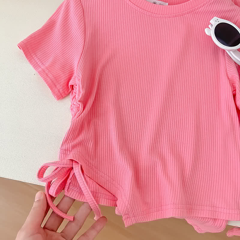 Toddler Girls Drawstring Irregular 2 Pieces Set