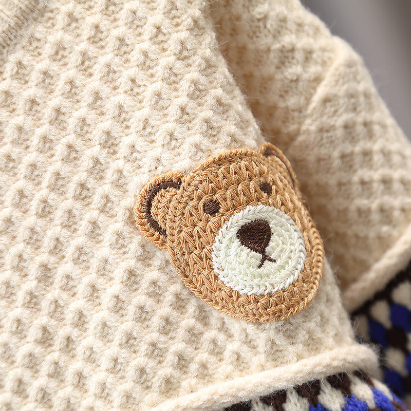 Toddler Boy Striped Bear Knitted Sweater