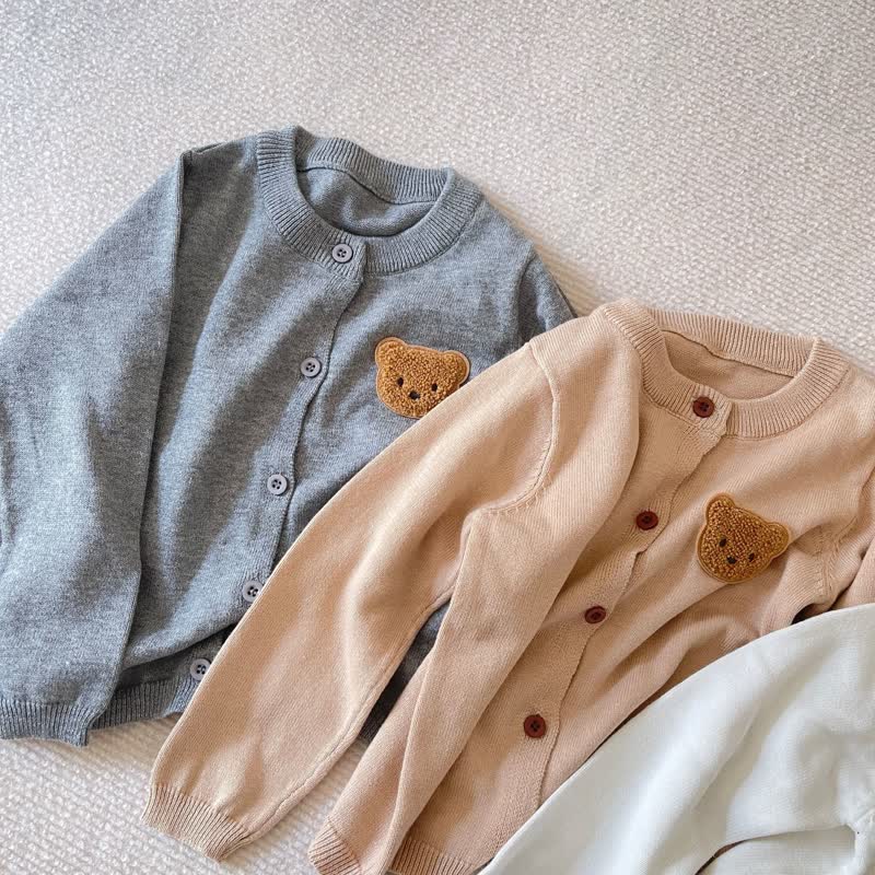 Baby Toddler Embroidered Bear Cardigan