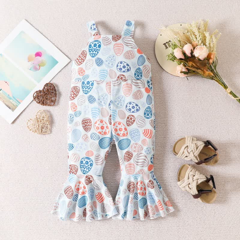 Toddler Girls Easter Flared Jumpsuit
