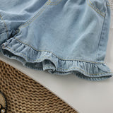 Toddler Girl Dot Camisole and Denim Shorts Set