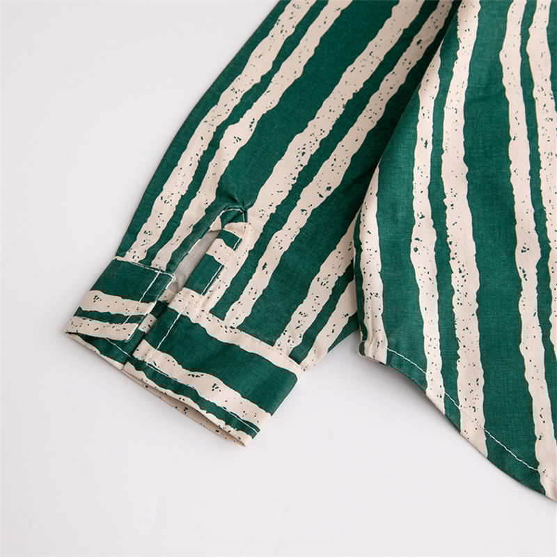 Toddler Boy Striped Green Shirt