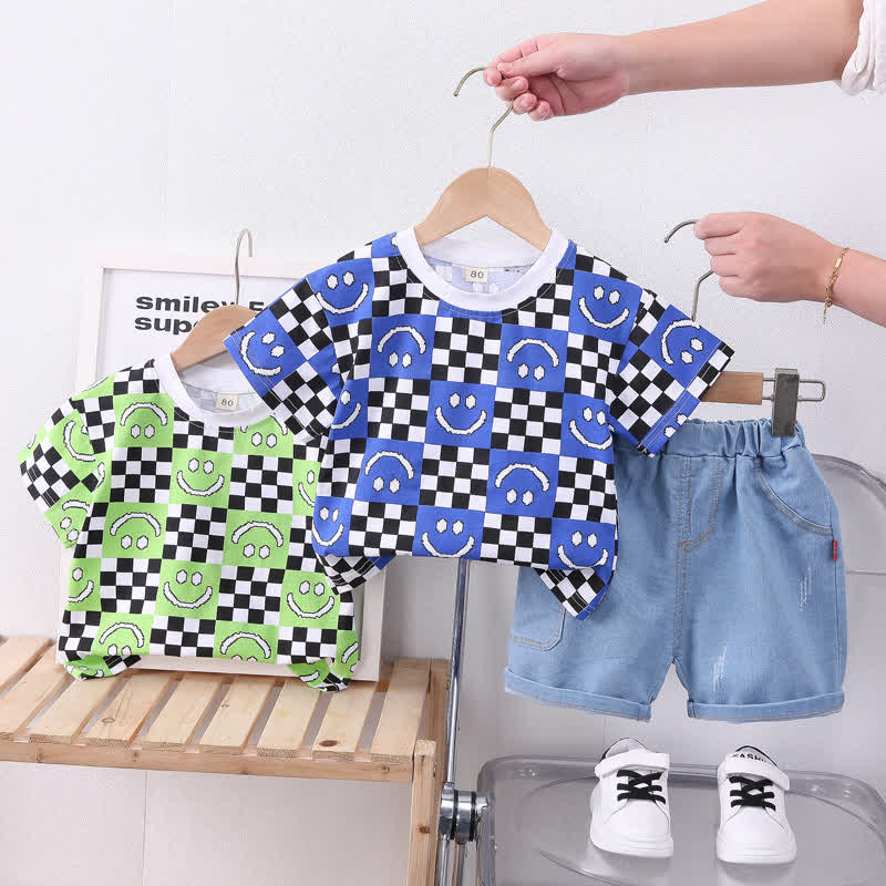 Baby Toddler Checkerboard Smiley 2 Pieces Set