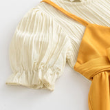 Toddler Girl Bowknot Splicing Dress