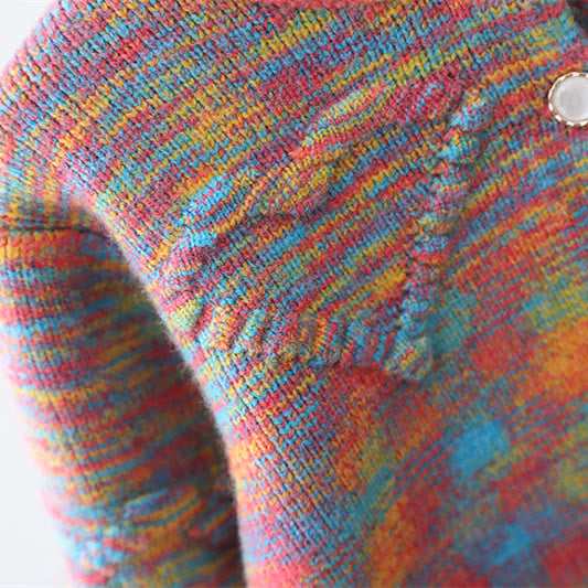 Toddler Color Block Heart Cardigan