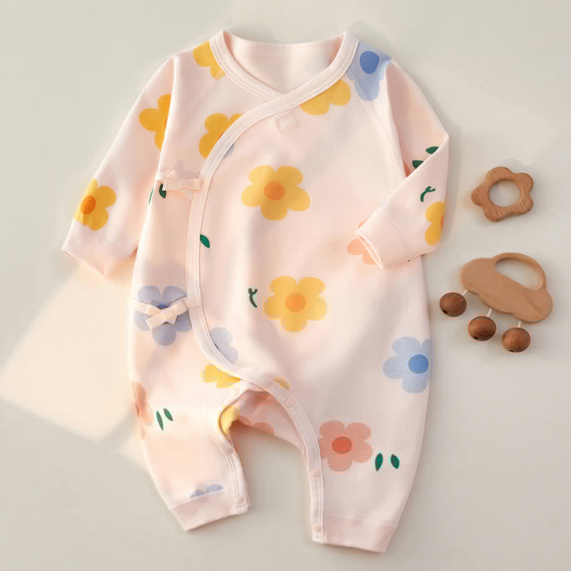 Baby Flower Newborn Crew Neck Romper