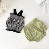 Toddler Girl Plaid Knitted Camisole