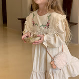 Toddler Girl Embroidered Flower Princess Dress
