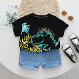 DINO Baby Toddler Tee and Denim Shorts Set