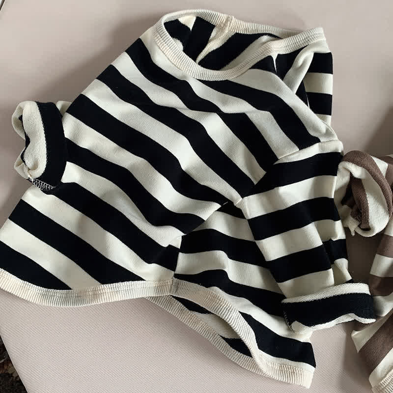 Toddler Boy Striped Crew Neck Loose T-Shirt