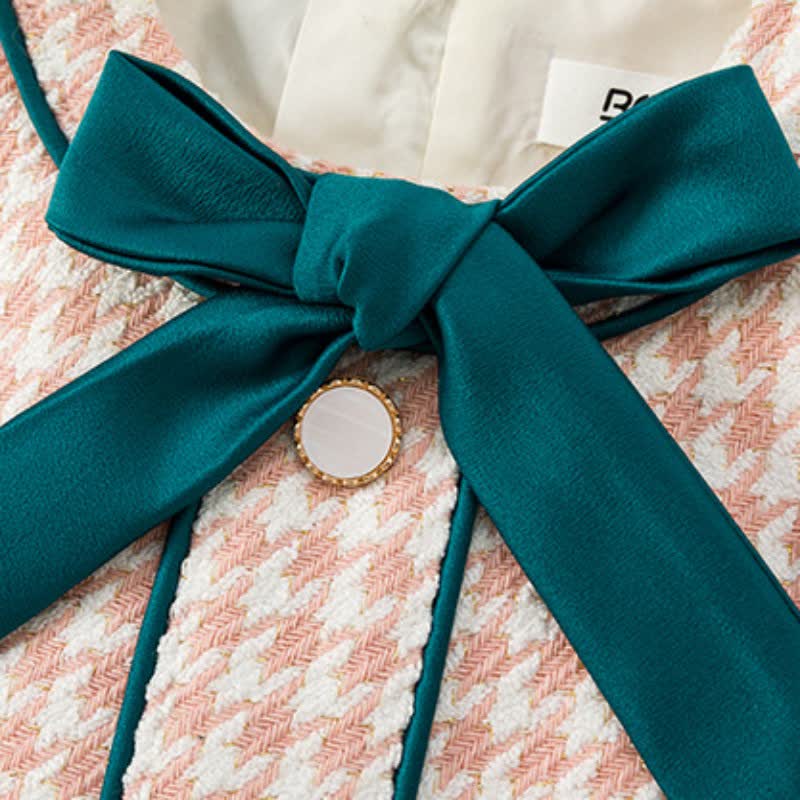 Toddler Girl Plaid Bowknot Sleeveless Dress