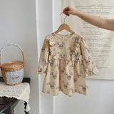 Toddler Girl Stringy Selvedge Animal Dress
