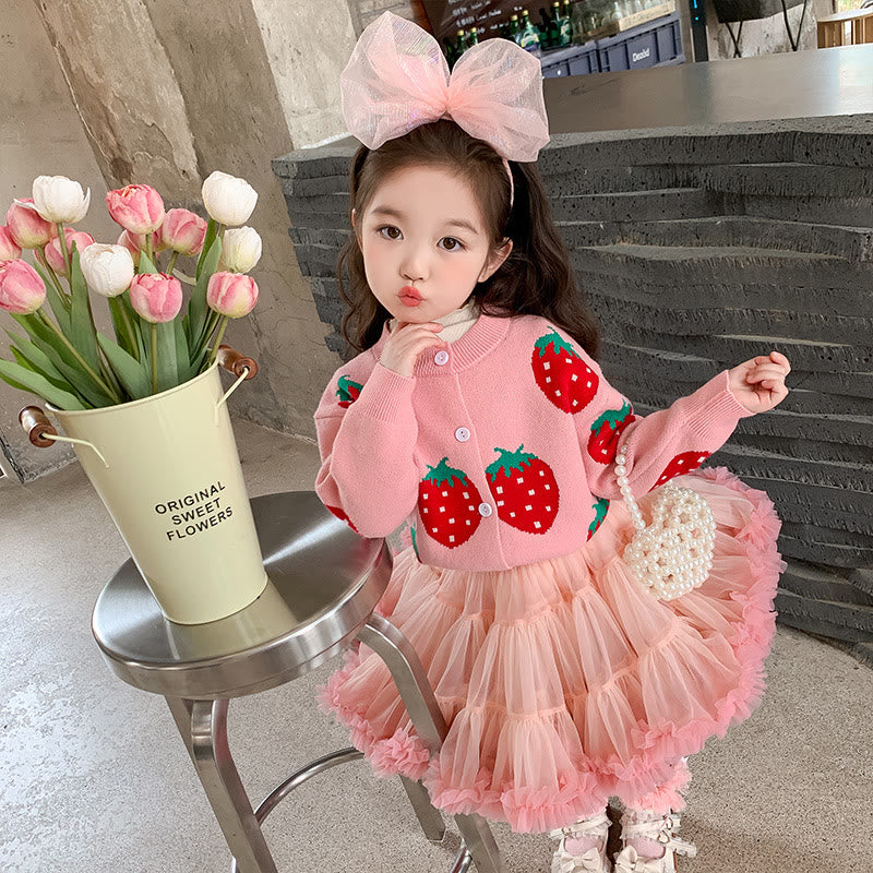 Toddler Girl Strawberry Sweet Cardigan