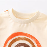 Toddler Cartoon Rainbow Apricot Casual Sweatshirt