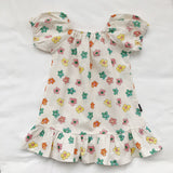 Toddler Girl Square Neck Flower Dress