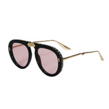 Luxury Gradient Lens Retro Clear Aviator Sunglasses