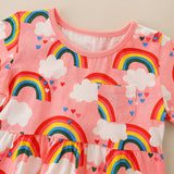 Toddler Rainbow Heart Loose Dress