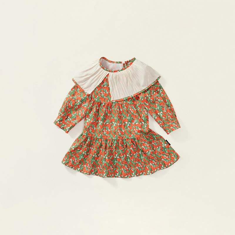 Toddler Girl Floral Red Dress