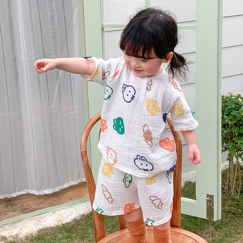 Toddler Dog Cherry Rabbit Pajamas Set