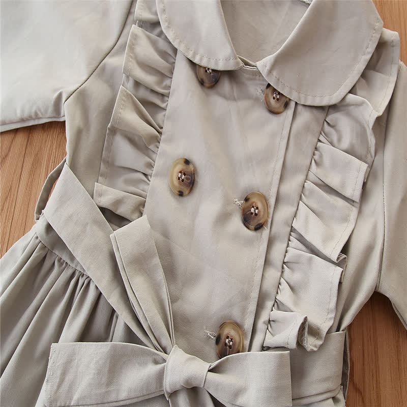 Toddler Girl Ruffle Trim Solid Color Coat