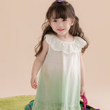 Toddler Girl Gradient Flounce Collar Dress