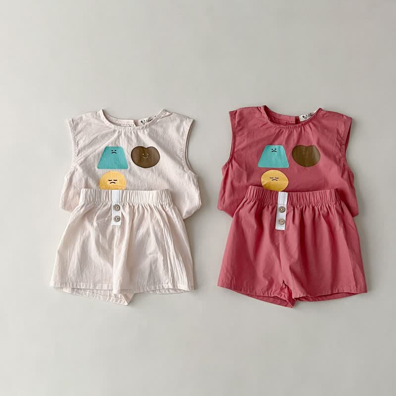 Toddler Emoji Tank Top and Shorts Set