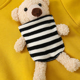 Toddler Striped Bear Round Neck Sweatshirt