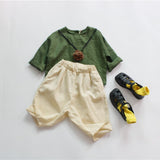 Toddler Retro Solid Color Linen Tee