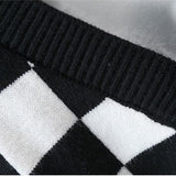 Toddler Boy Black Plaid Zebra-striped Knitted Cardigan