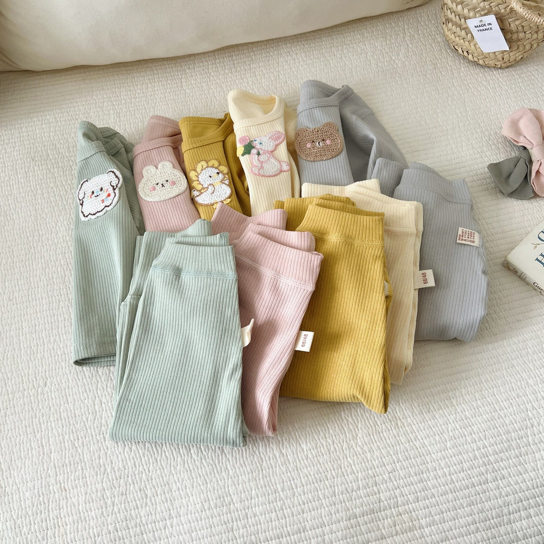 Baby Animal Ribbed Pajamas 2 Pieces Set