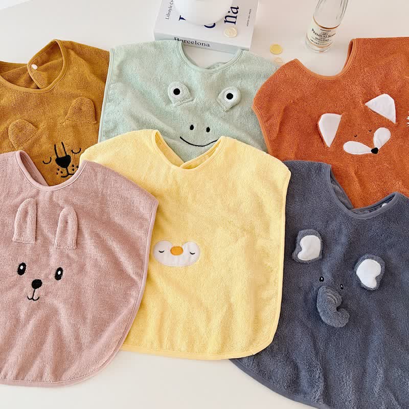 Baby Animal Coral Fleece Bib 1 Piece