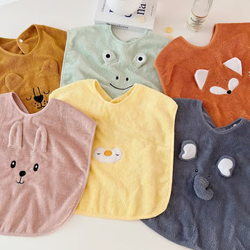 Baby Animal Coral Fleece Bib 1 Piece