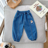 Baby Bear Embroidered Denim Pants
