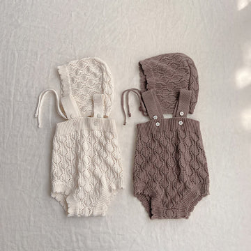Baby Hollow Out Knitted Strap Bodysuit