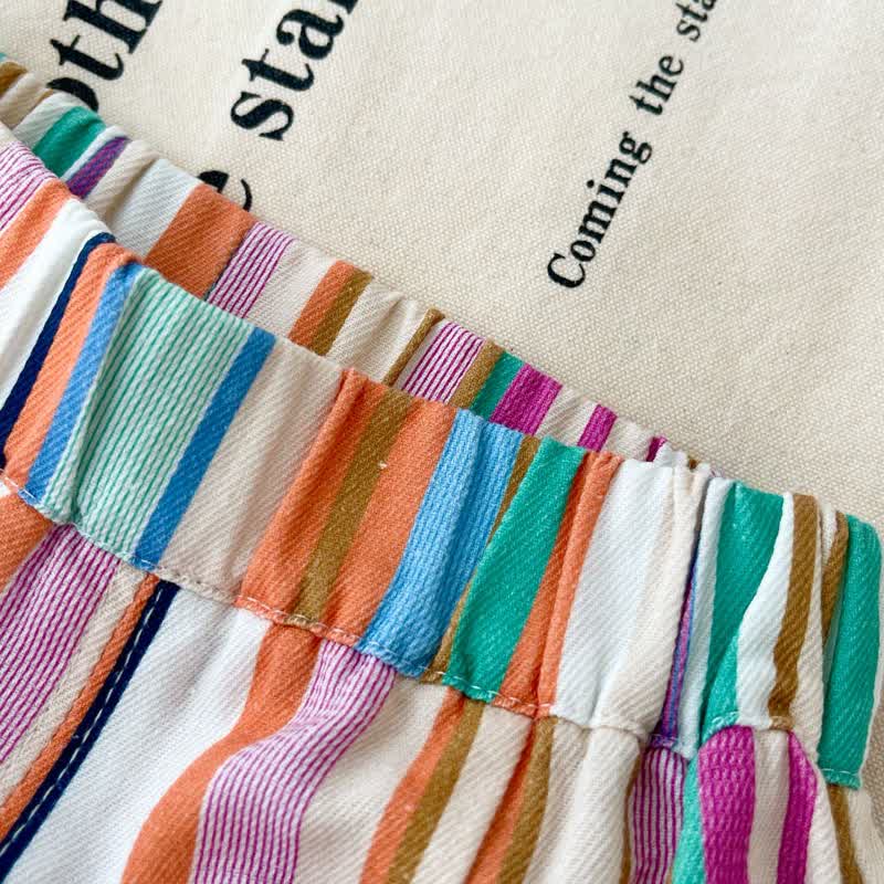 Baby Toddler Rainbow Striped Casual Shorts