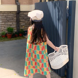 Toddler Color Block Striped Lapel Set Dress