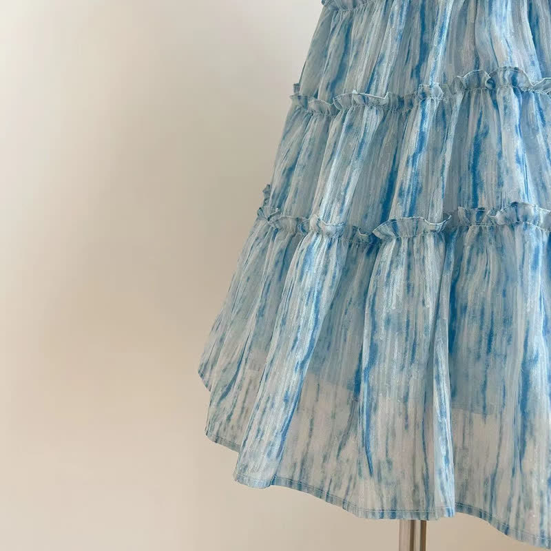 Toddler Girl Ruffle Pleated A Line Dress