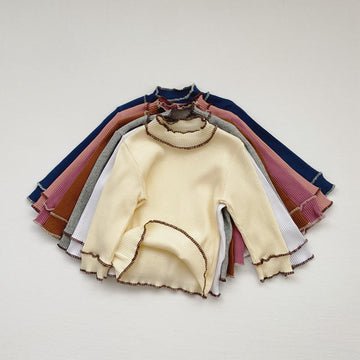 Baby Todddler Stand Collar Ribbed Shirt