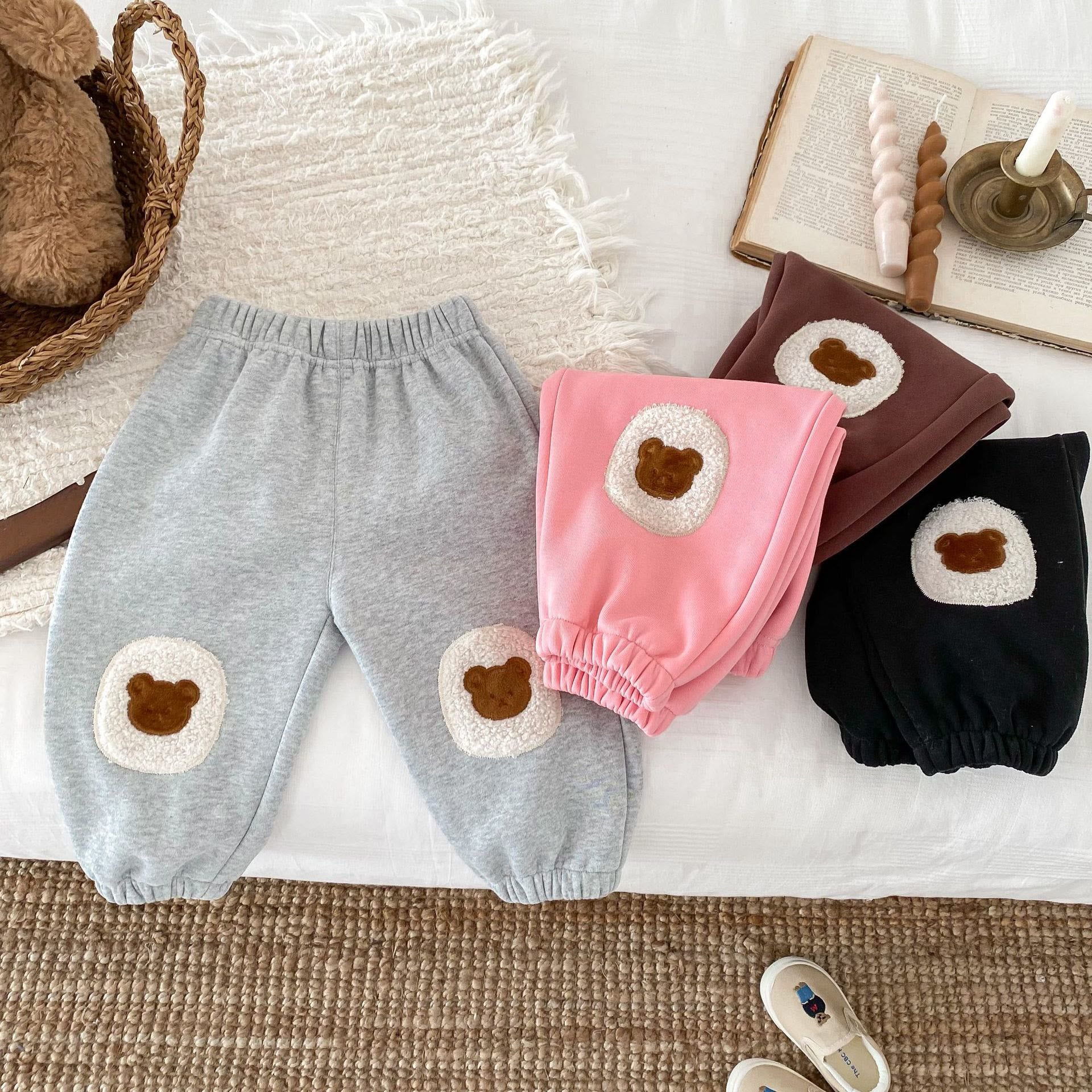 Baby Toddler Patch Bear Jogger Pants