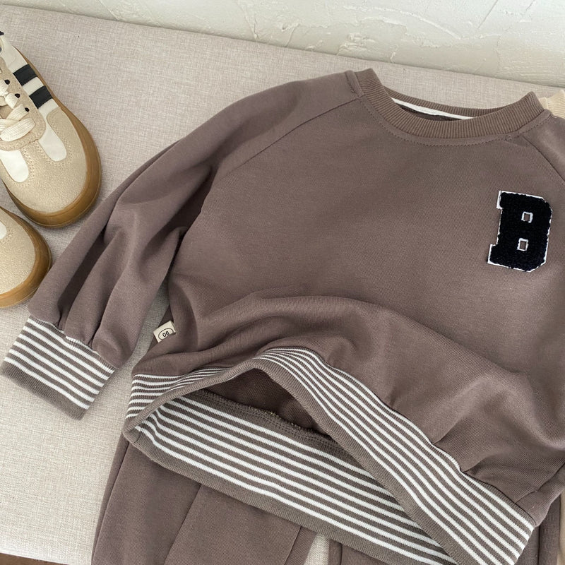 B Toddler Striped Sweatsuit 2 Pieces Set