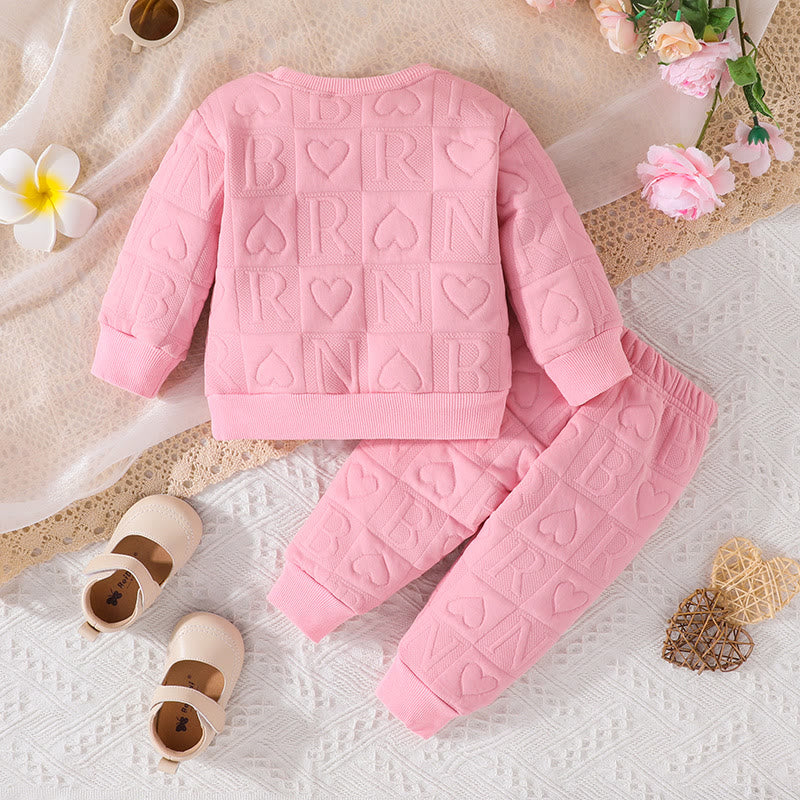 RN Baby Slogan Heart Sweatsuit 2 Pieces Set