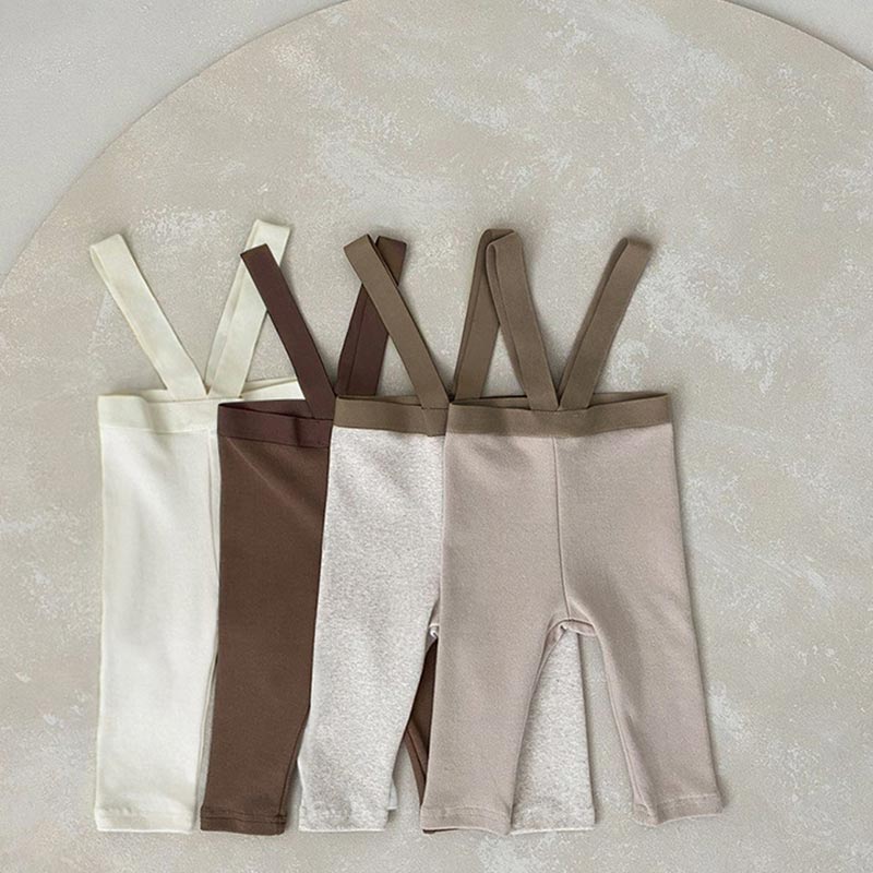 Baby Color Block Ribbed Suspender Pants
