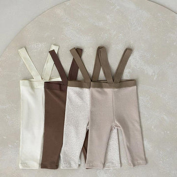 Baby Color Block Ribbed Suspender Pants