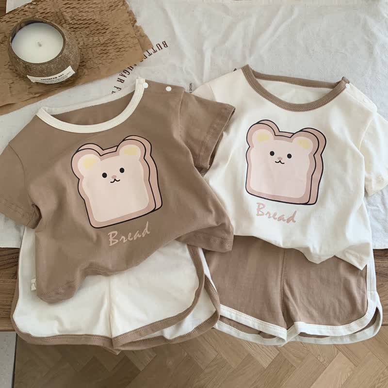 BREAD Baby Toddler Bear Tee and Shorts Set