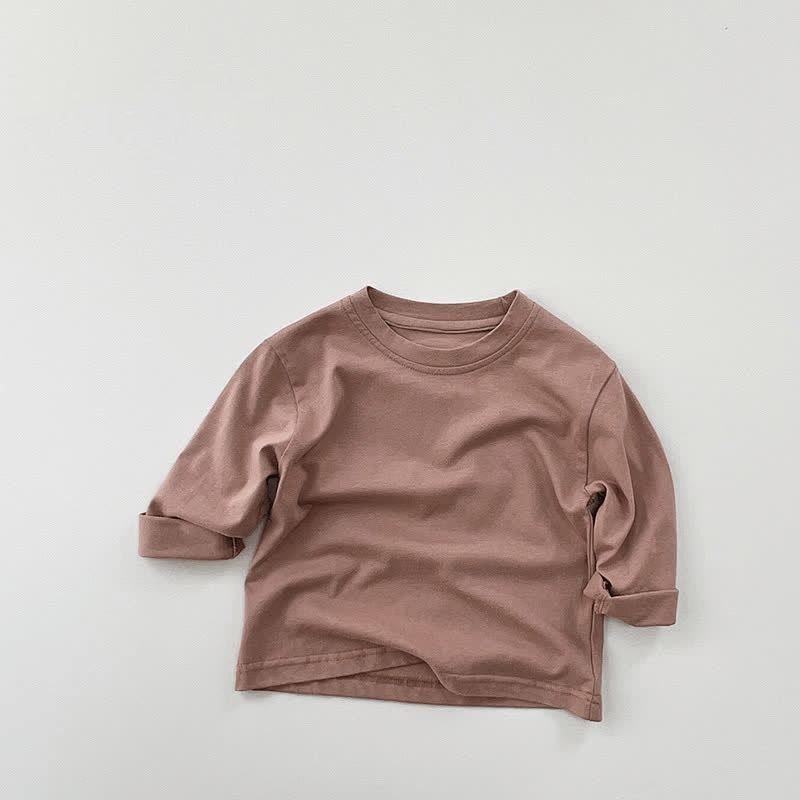 Toddler Retro Solid Color Casual T-Shirt