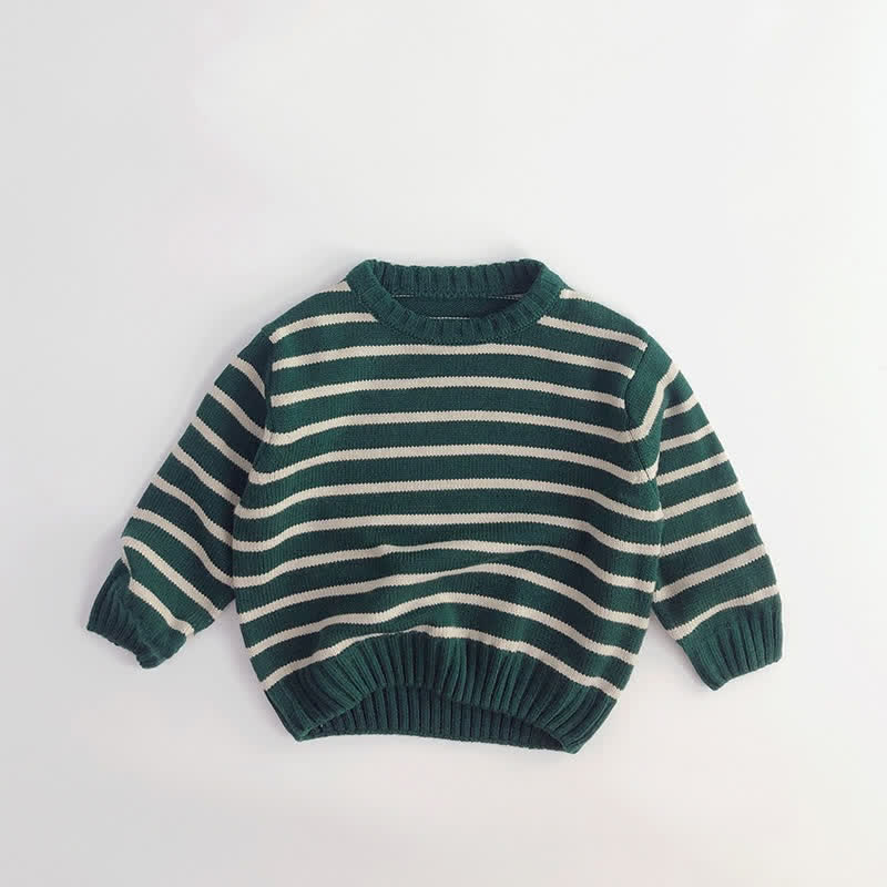 Toddler Boy Retro Striped Warm Sweater